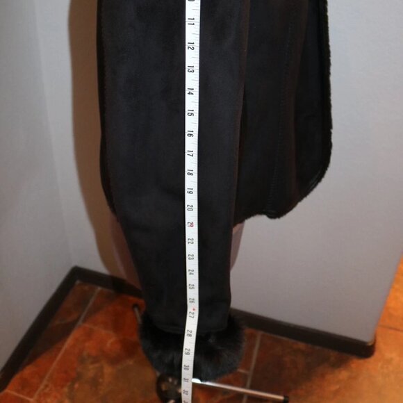 COLDWATER CREEK Coat Jacket Black Faux Suede/Faux Shearling Fur Vegan PS Sherpa - Picture 14 of 15